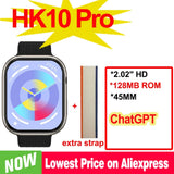 Reloj de moda HK10 Pro reloj inteligente NFC ChatGPT 2,02 ''música Bluetooth llamada Fitness Tracker Ai voz deportes SmartWatch hombres mujeres