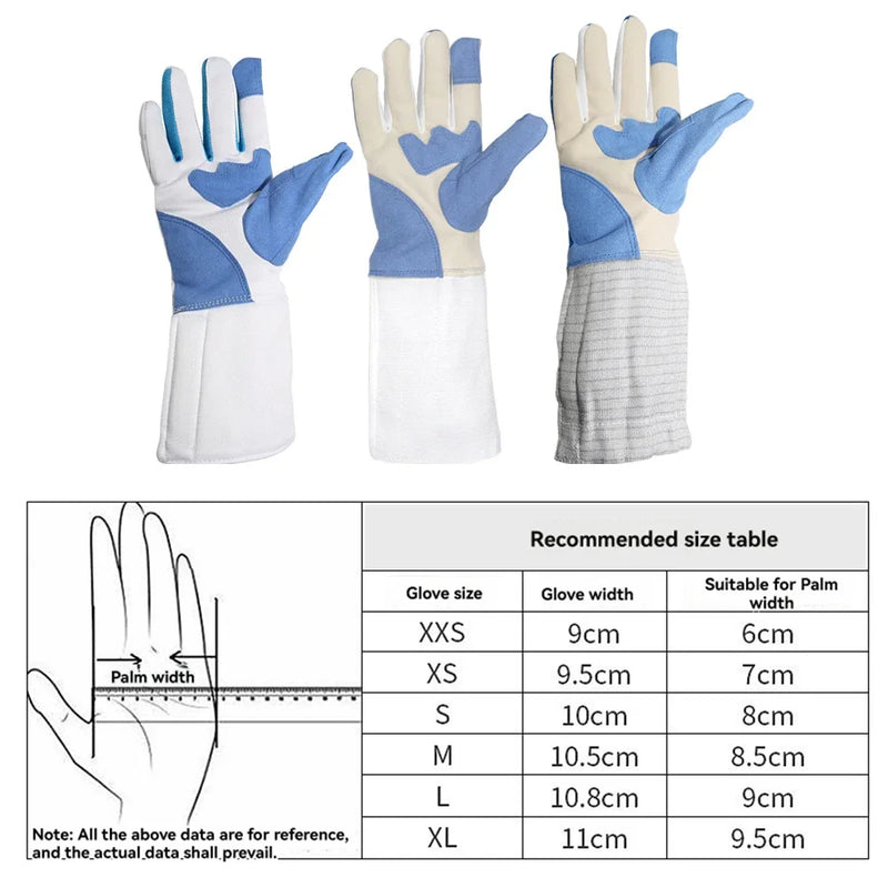 1pc Fencing Gloves Foil Non-slip Gloves For Training Competition Adult Children XXS-XXL Sports Team Accessories Protect Parts
