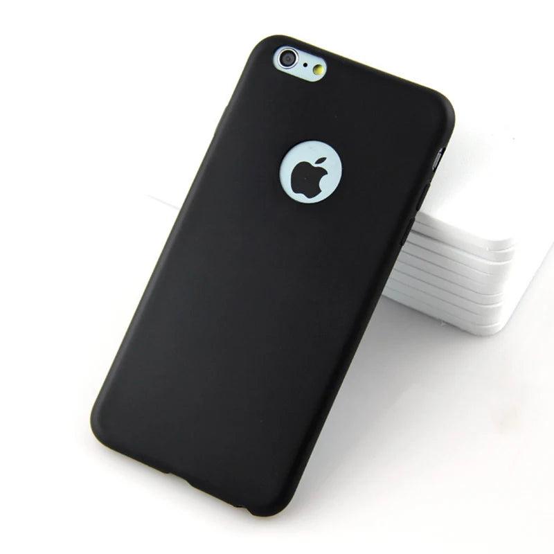 Silicon Case for iPhone 6S 6 7 8 Plus SE 2020 11 12 Pro Max 12 mini X XS MAX XR Gel Cell Phone Cover Casing Coque With logo hole