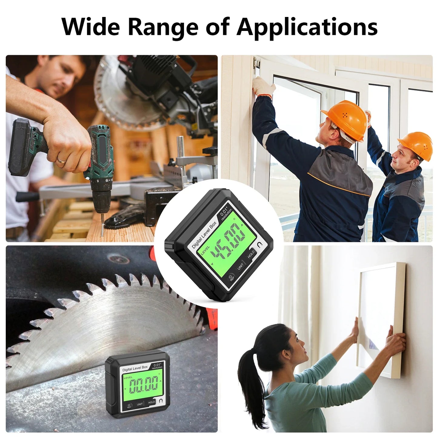Digital Angle Gauge Level Angle Finder Magnetic Protractor Inclinometer Level Angle Finder with Magnes Backlight Measuring Tools