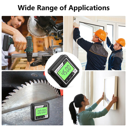 Digital Angle Gauge Level Angle Finder Magnetic Protractor Inclinometer Level Angle Finder with Magnes Backlight Measuring Tools