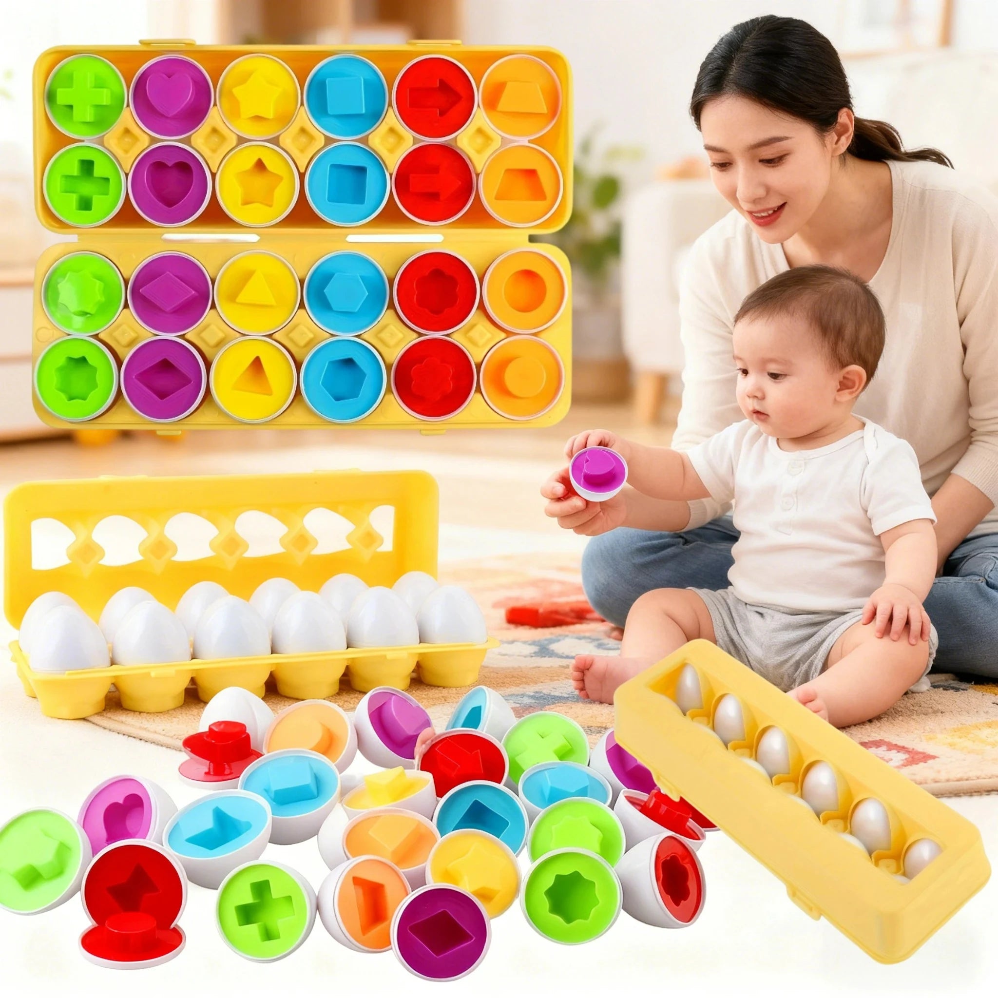 Eggs Screws 3D Puzzle Montessori Learning Education Math Toys Kids Shape Match Smart Game For Children Educational Easter Gifts