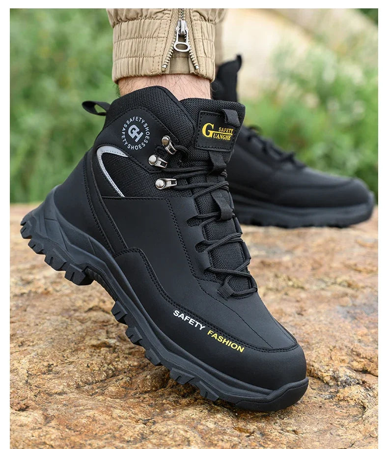 Botas de seguridad impermeables para el trabajo, para hombres y mujeres, indestructibles, antigolpes y antipinchazos, zapatos de seguridad protectores para hombres.