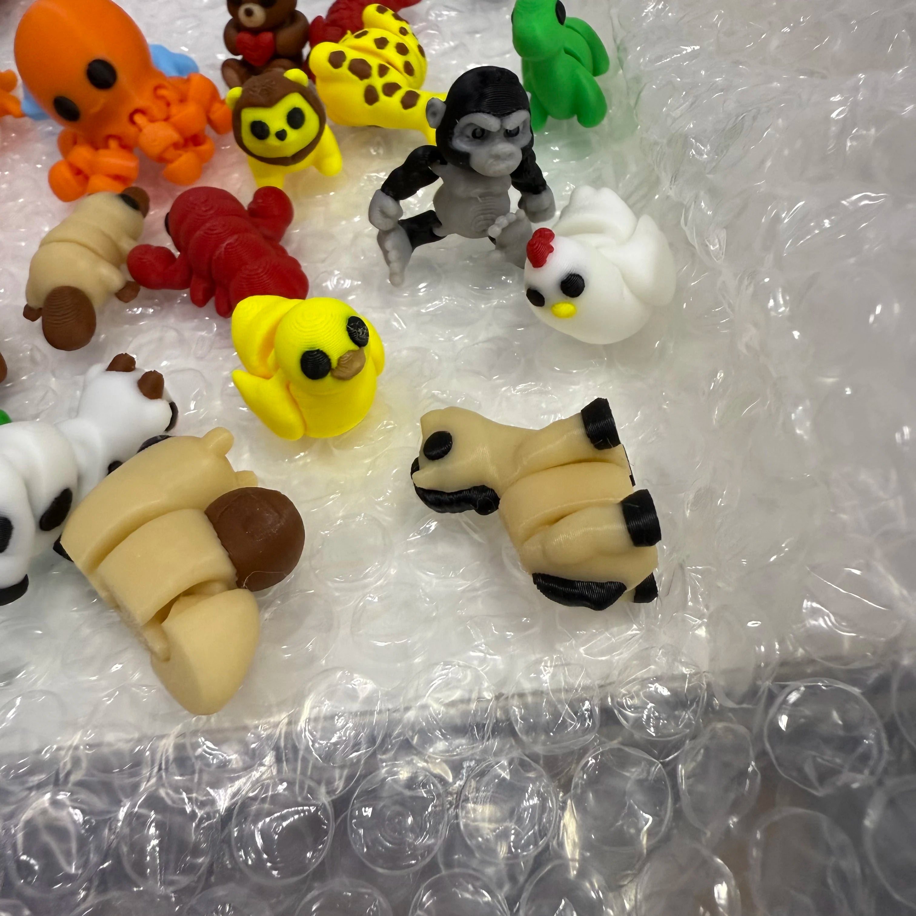 10/50pcs 3D Printed Simulation Toys Mini Animal Model Home Ornament  Cartoon Figure Birthday Gift Sets Decompression Kid Toy