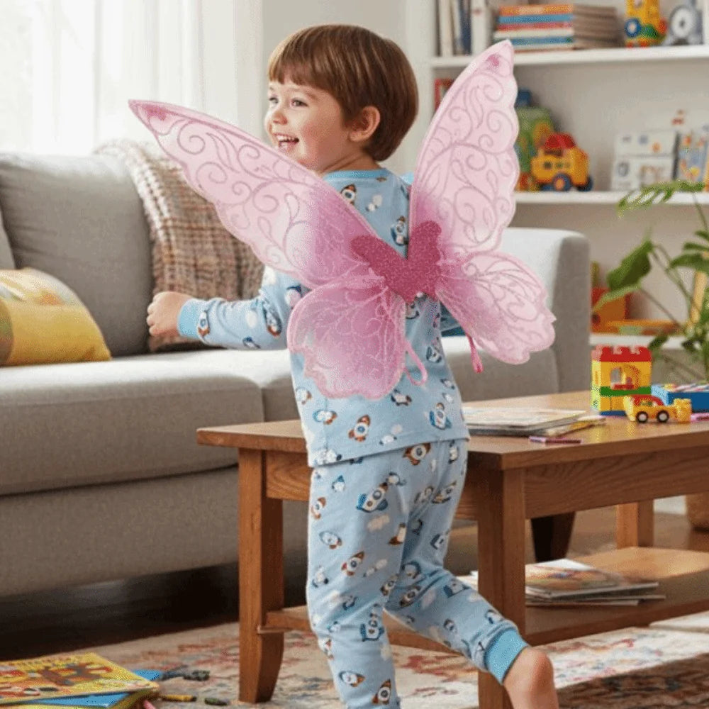 Fantasy Colorful Butterfly Fairy Wings Organza Sparkle Cosplay Wings Handmade Elf Wings Costume for Adult Kid