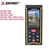 SNDWAY Laser Distance Meter Tape Measure Digital Camera Function Laser Range Finder Tape Angle Rangefinder Measure Tool