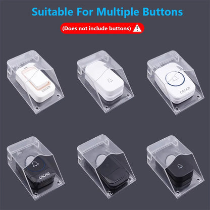Outdoor Home Doorbell Transparent Waterproof Cover Wireless Door Bell Chime Button Protective Cover Splash Guard Cover