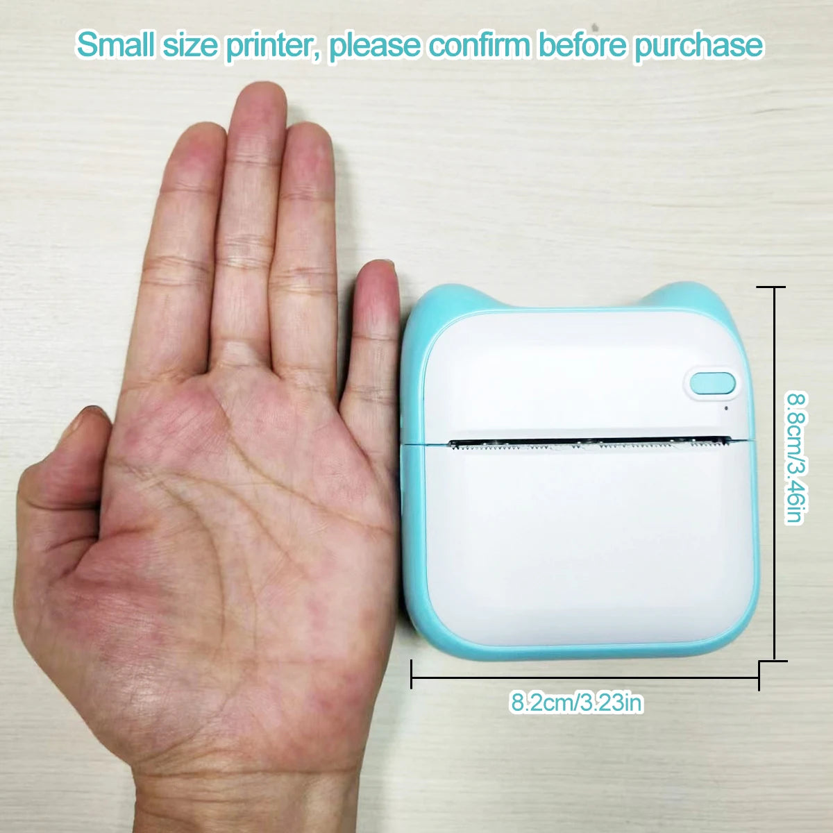 Mini Printer, Portable Thermal Printer Efficiently and Quickly, Inkless Pocket Photo Printer for Study Notes, Pictures, DIY