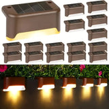 16 PCs Solar Outdoor Deck Lights Commercial Street LED Step Lights suitable for balconies terraces stairs fences lanes paths