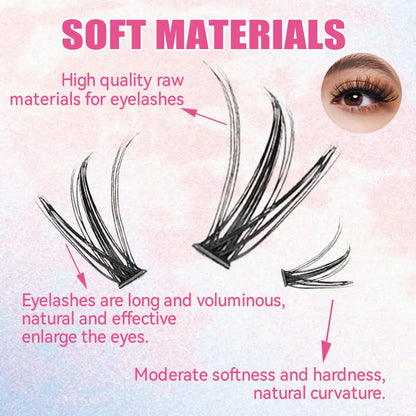 Cílios 200 pçs clusters lash bond & seal ferramentas de maquiagem diy kit de extensão de cílios para colagem cílios colagem cola acessórios