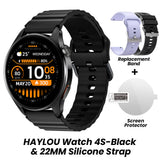 Smartwatch HAYLOU Watch 4S com GPS, tela AMOLED HD de 1,43", posicionamento GPS via 5 satélites e mais de 120 modos de treino – Relógio inteligente para esportes e fitness