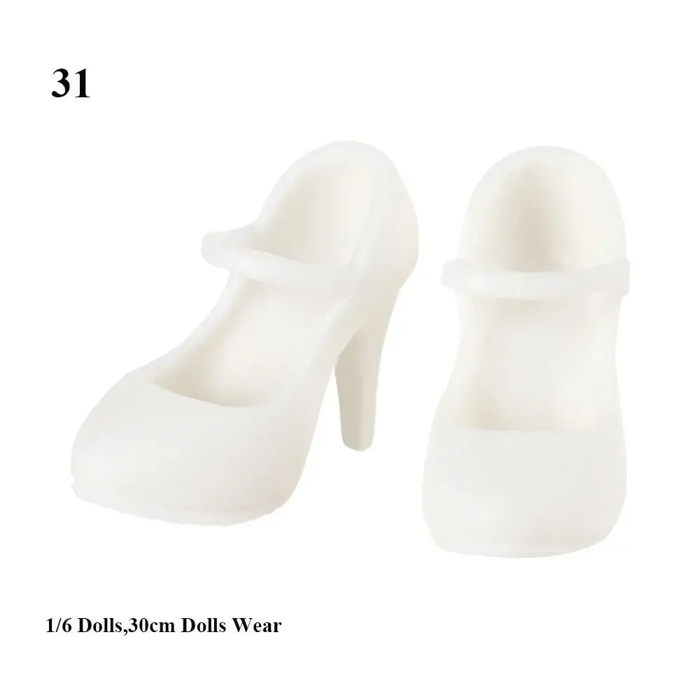 1Pair 1/3 1/6 Doll Shoes Fashion Female Doll Boots Plastic Doll Multistyles Long Knees Boots Fit Foot Length 2cm Dolls Shoes