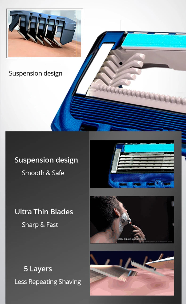 Gillette Fusion ProGlide Power Razor Shaver 5 Layer Blades Male Face Beard Hair Trimmer Men\'s Razor Machine Original