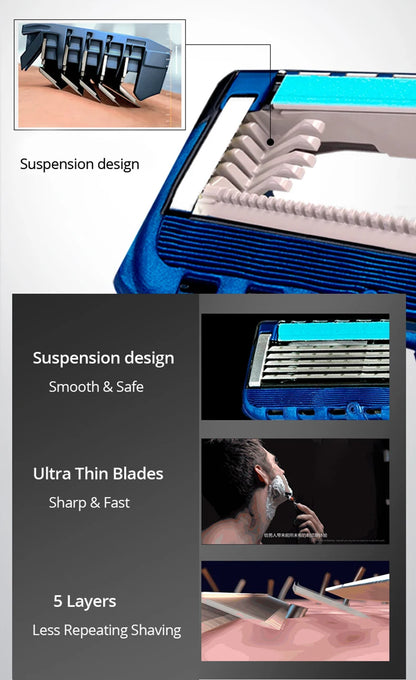 Gillette Fusion ProGlide Power Razor Shaver 5 Layer Blades Male Face Beard Hair Trimmer Men\'s Razor Machine Original