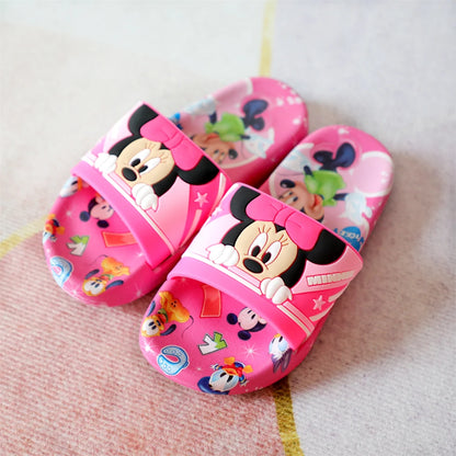 Nuevas sandalias de verano para niños, con dibujos de Minnie, zapatos de suela suave para niños y niñas, zapatillas antideslizantes, aptas para todas las estaciones.