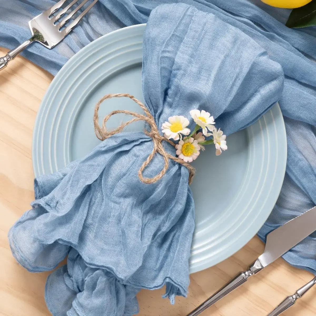 Set of 12 Gauze Cheesecloth Napkins Cloth Bulk Dinner Table Napkins for Home Wedding Valentine's Party Event Table Decoration