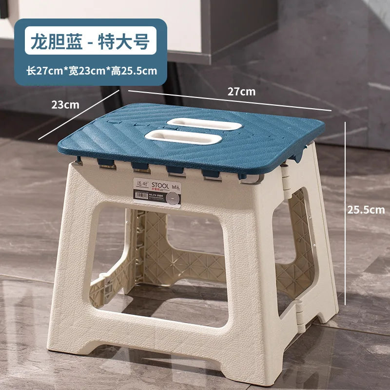 Portable Folding Stool Thickened Plastic Campstool Mini Hand Held Chairs Outdoor Activities Fishing Bench Household Space Saving