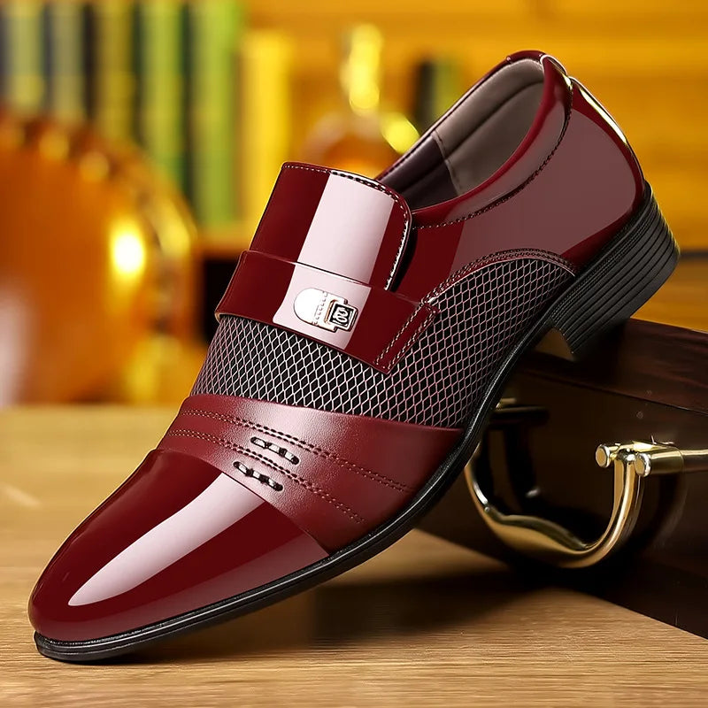 Men's Luxury Lacquer Oxford Wedding Shoes, Pointed Toe Dress Shoes for Men, Classic Business Men's Leather Shoes, Big Size 38-48