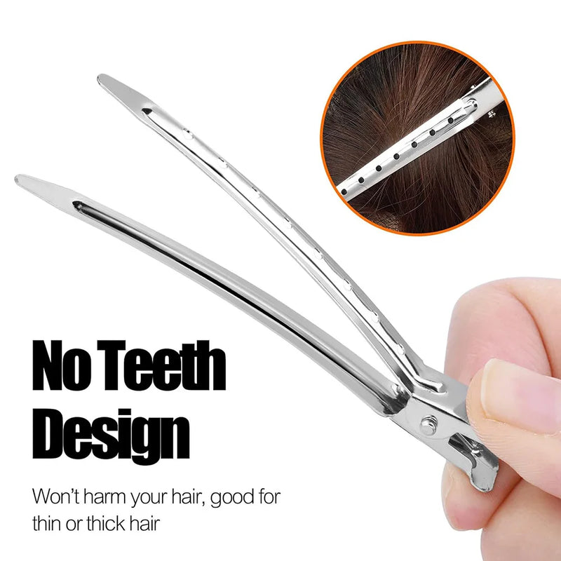 Pinzas de metal para el cabello para mujer, horquillas plateadas para peinar y seccionar, 24/30/50 piezas, pinza de cocodrilo para rizos largos y gruesos, bricolaje 