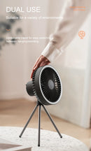 2024 New Portable Tripod Camping Fan 10000mAh USB Rechargeable Multifunctional Mini Outdoor Tent Wireless Ceiling Electric Fan