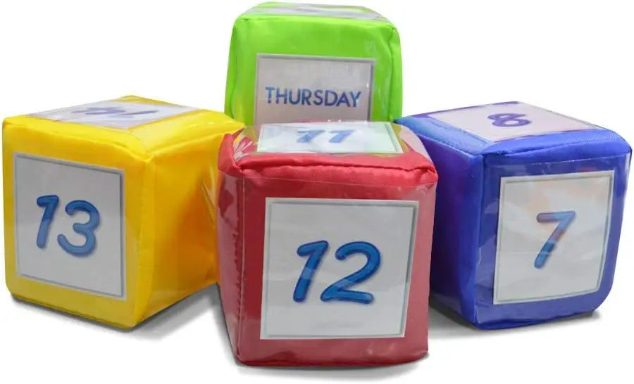 2/4PCS Oversized Learning Dice Set 3.9inch DIY Education Playing Game Dice with 6 Sided Clear Pockets Early Education Toys