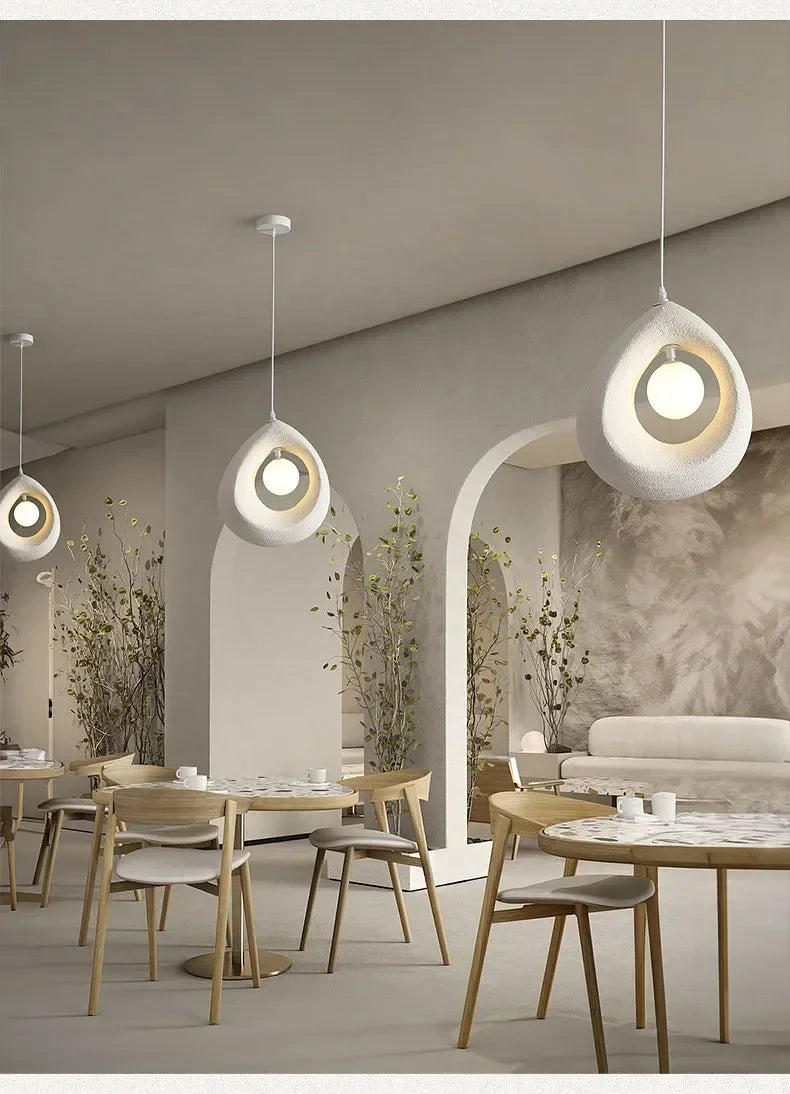 Lámpara colgante japonesa Wabi Sabi, lámpara de techo nórdica para comedor, decoración del hogar, mesa de bar, isla de cocina, lámpara colgante creativa