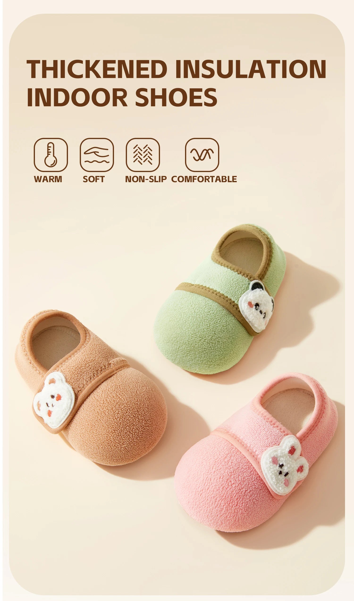 AIBEDILA Toddler Walking Shoes Warm Soft Baby Booties Infant Boys Girls Non-slip Floor Socks Baby Velcro Shoes Winter 0-4T
