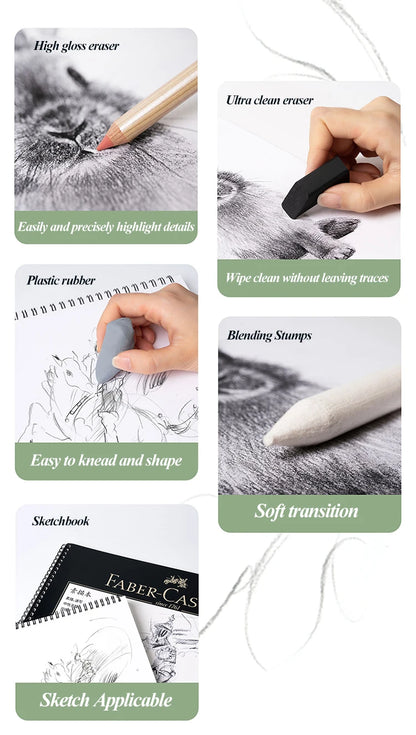 Faber-Castell 8/12pcs Set Matte Sketch Pencil Art Graphite For Sketch Black Lead Writing Drawing Graphite Pencils Supplies