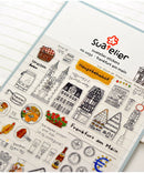 Suatelier City Stickers Korea Scrapbooking DIY Deco Sticker Junk Journal Supplies Planner Diary Photo Album Craft Material