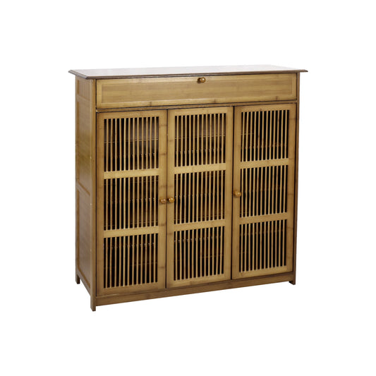 4 Tier Wooden Shoe Rack Organizer with 3 Hollow Doors