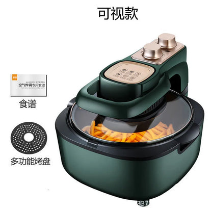 Freidora de aire multifuncional para el hogar, sin aceite, horno de 6 l, 220 V, UE, 1100 W, panel táctil LED, control de temperatura, freidora de aire visual