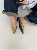 Summer Women's Cover Toe Sandals Elegant Shallow Slip On Shoes Comfort Low Heel Dress Street Style Shoes