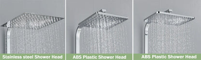 Rainfall Bathroom Shower Faucet Kit With Bidet Wall Mounted Stainless Steel Hot Cold Water Mixer Tap System With Rack,Tub Spout
