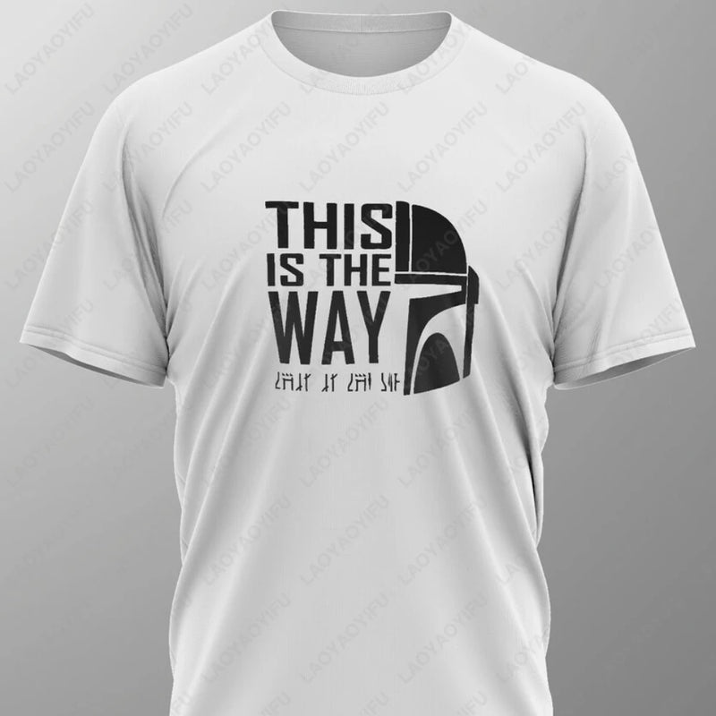 THIS IS THE WAY Mandalorian T-Shirt Tee Screen Printed Design New  Summer O-neck Male Classic Breathable simple Short-sleev