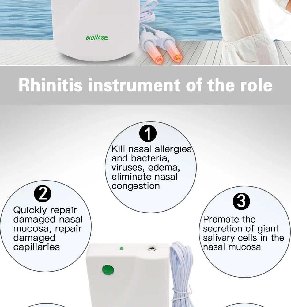 Rhinitis Relief Instrument Sinusitis Therapy Massage Machine Hay fever Low Frequency Pulse Laser Pen Nose Treatment Health Care