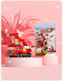 6IN1 Building Blocks City Fire Car Police Truck Engineering Crane Tank Helicopter Bricks Set Toys for Children Kids