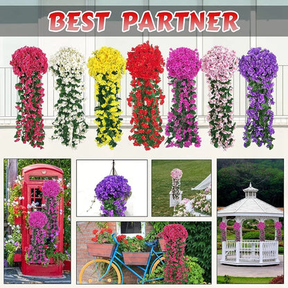 Artificial Flower Silk Violet Wall Hanging Wedding Scene Decor Home Potting Outdoor Garden Party Festival parts diy gift Hotsale