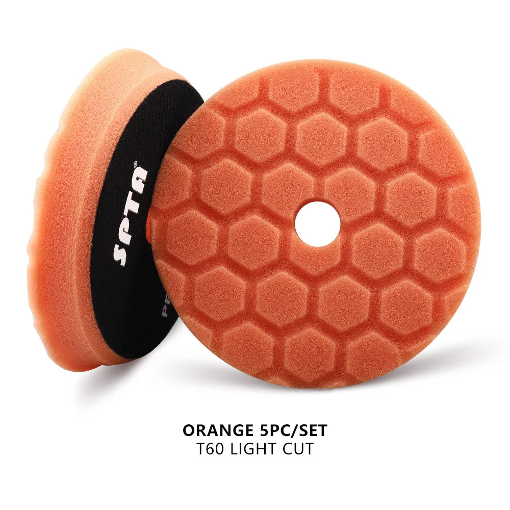(Bulk Sales) SPTA 3"(80mm)/5"(125mm)/6"(150mm) Hex-Logic Car Sponge Polishing Buffing Pads For DA/RO/GA Auto Buffer Polisher