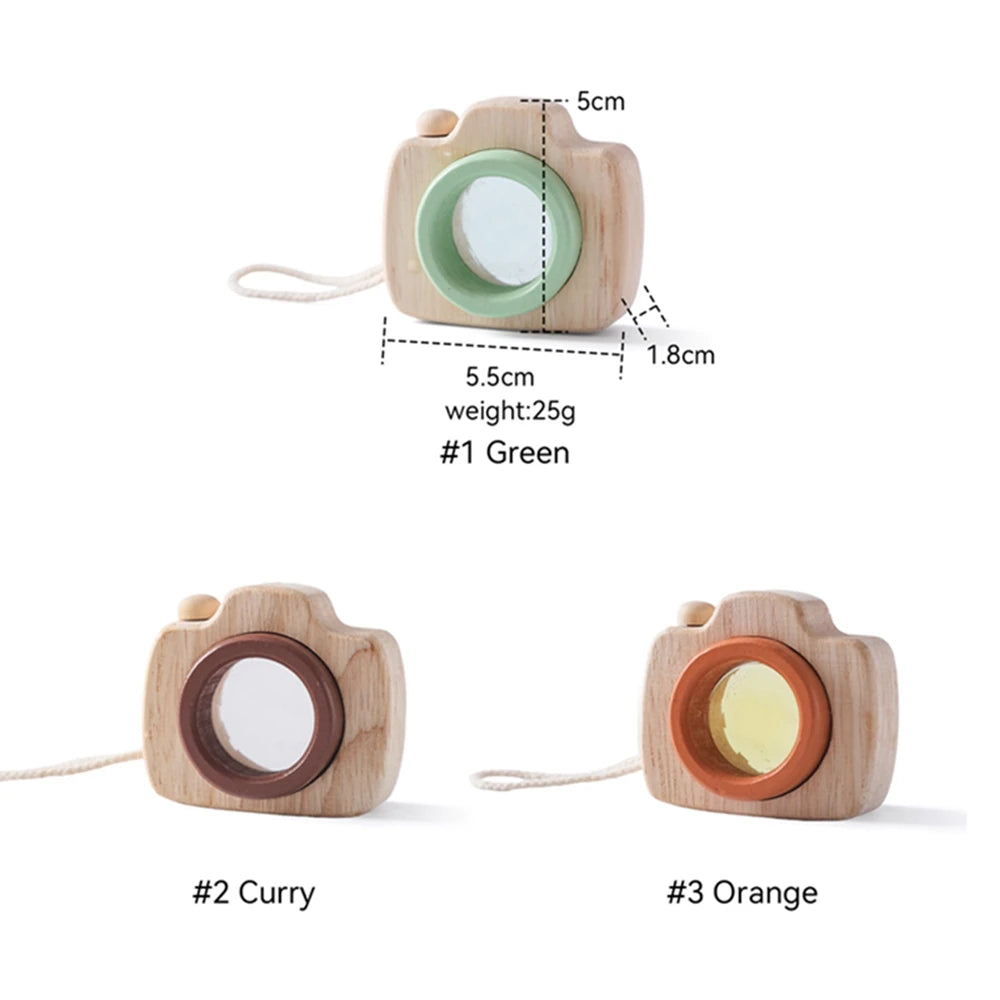 1Pc Wooden Baby Montessori Toys Fashion Camera Pendant Toys for Kids Outdoor Toys Gift Children Wooden Presents Kids Gifts