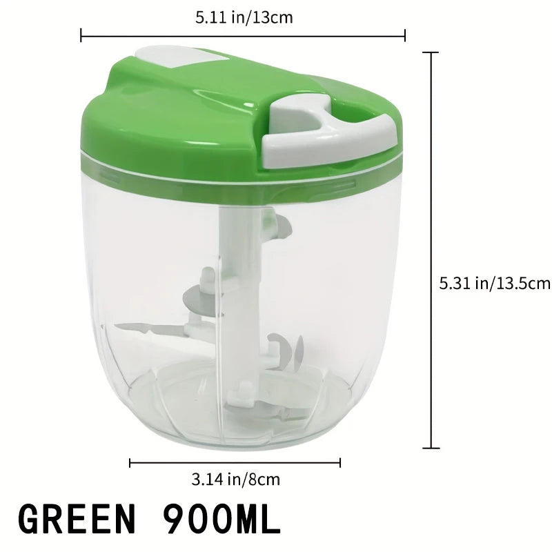 500/900ML Manual Food Processor Vegetable Chopper Hand Crank Garlic Mincer Portable Onion Cutter Fruits Herb Kitchen Accessories