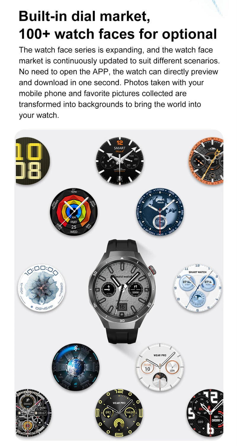 GT5 Pro Smart Watch Men's Women 466*466 HD Screen Bluetooth Call Smartwatch GPS Map Compass Sports Fitness Smartwatch 2025 New