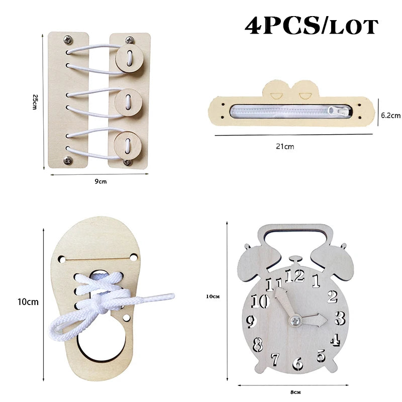 Montessori Busy Board DIY Clock Toy Baby Sensory Toys Busyboard Cognitive Activity Board Accessories For Children Gift