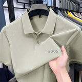 Cotton100% Men's Summer High Quality Short Sleeves Polo Shirt Lapel Button Letter Printing T-Shirt Business Leisure Men Clothing