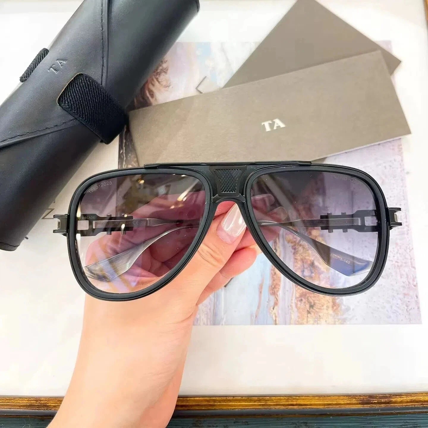 Original Factory For DIYTA DT GRAND-DECADE DTS460-A With Brand Box Popular Luxury Design Alloy Frame Oval Men Women Sunglasses
