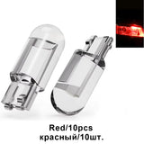 10Pcs T10 W5W 194 168 COB For Car LED burst Bulb Green Red 3000K 6000K Amber License Plate Lamp  Auto Dome Lights Canbus 12V 24V