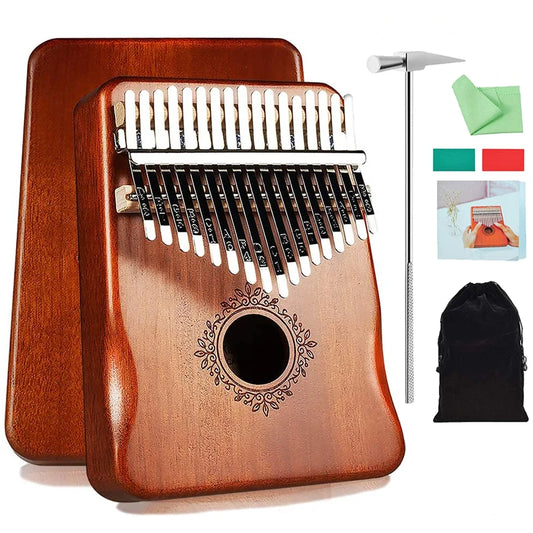 Kalimba, instrumento musical, piano de pulgar de 17 teclas, madera de caoba, combinaciones de piano de dedo, regalos para niños, piano de dedo Mbira portátil