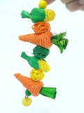 Small pet chewing toy hamster rabbit hand woven carrot corn vine ball toy birdcage hanging accessories