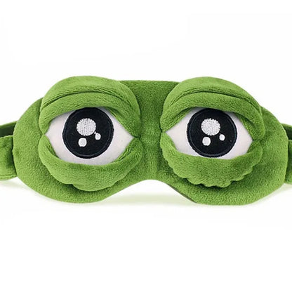 Máscara de sono do sapo triste 3D para homens e mulheres, sombra natural para dormir, olho de sombra, venda portátil macia, tapa-olho de viagem