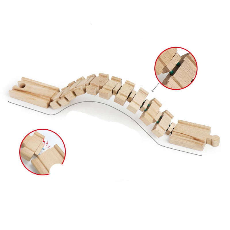 Wooden Train Track Toys Railway Rails Accessories Fit Thomas Train Road Connector Bridge Wood Railway Children Boy Christmas Gift