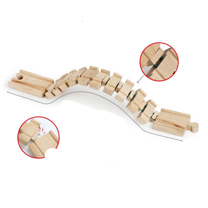 Wooden Train Track Toys Railway Rails Accessories Fit Thomas Train Road Connector Bridge Wood Railway Children Boy Chrismas Gift